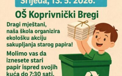 13.5.2026. (srijeda) Papirko – akcija skupljanja starog papira